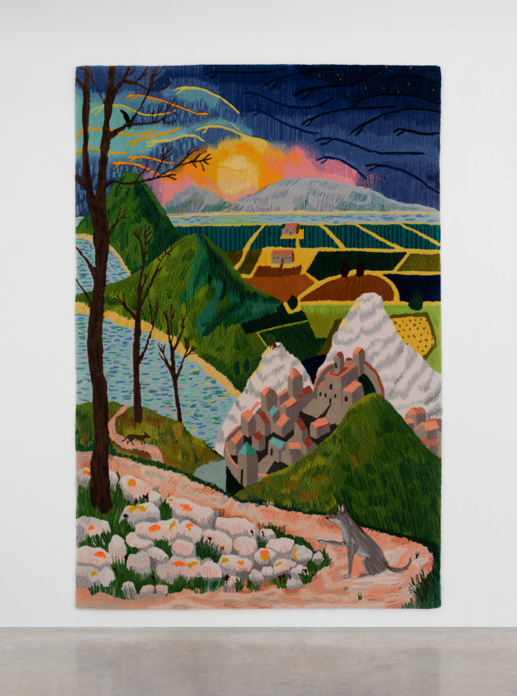 Isabel Nolan
The wolf who made a city tremble c.1216 (After Sassetta), 2023
hand-tufted 100% New Zealand Wool, 12 mm pile
300 x 200 cm / 118.1 x 78.7 in