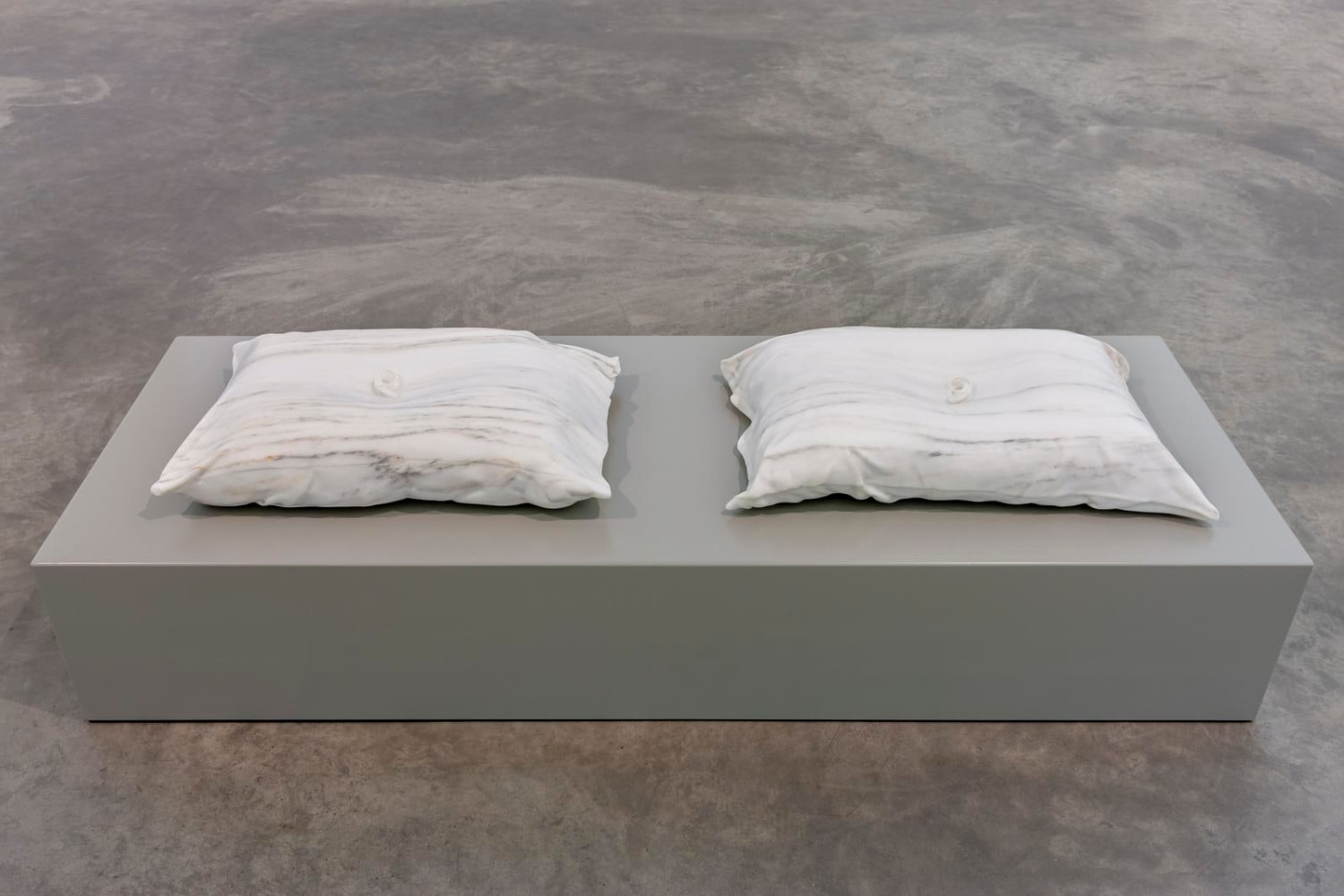 Dorothy Cross
Listen Listen, 2019
marble&amp;nbsp;&amp;nbsp;
RHS: 16 x 69 x 45 cm / 6.3 x 27.2 x 17.7 in&amp;nbsp;&amp;nbsp;
LHS: 16 x 72 x 45 cm / 6.3 x 28.3 x 17.7 in