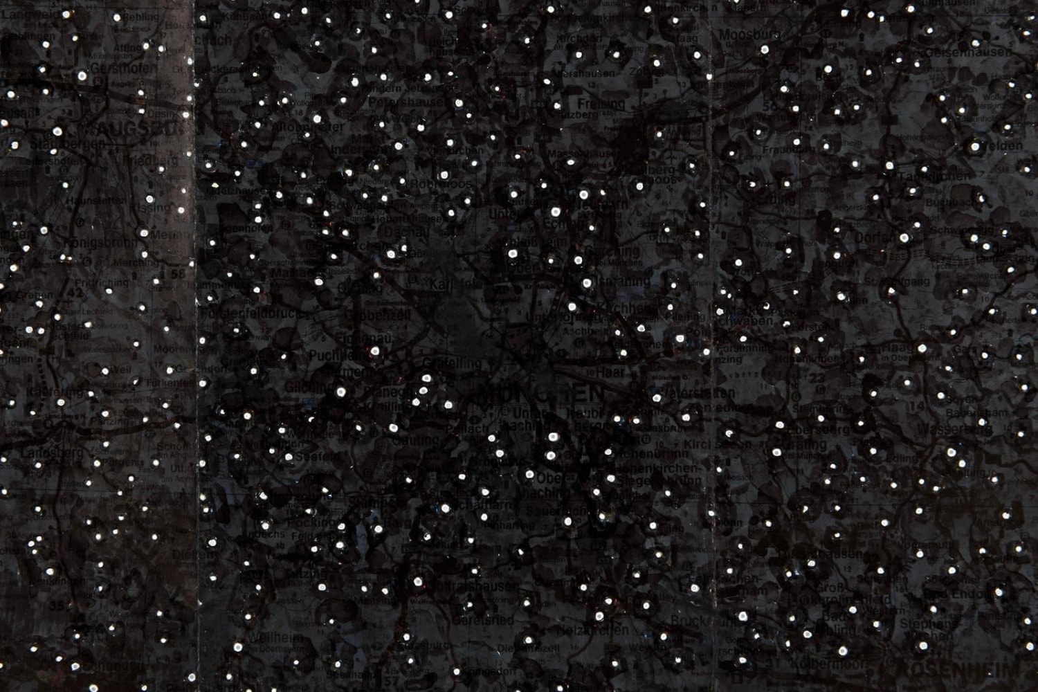 Kathy Prendergast,&amp;nbsp;BLACK MAP SERIES (Germany South) detail,&amp;nbsp;2009 Ink on printed map, 99.2 x 129.2 cm / 39.1 x 50.9 in&amp;nbsp; &amp;nbsp;