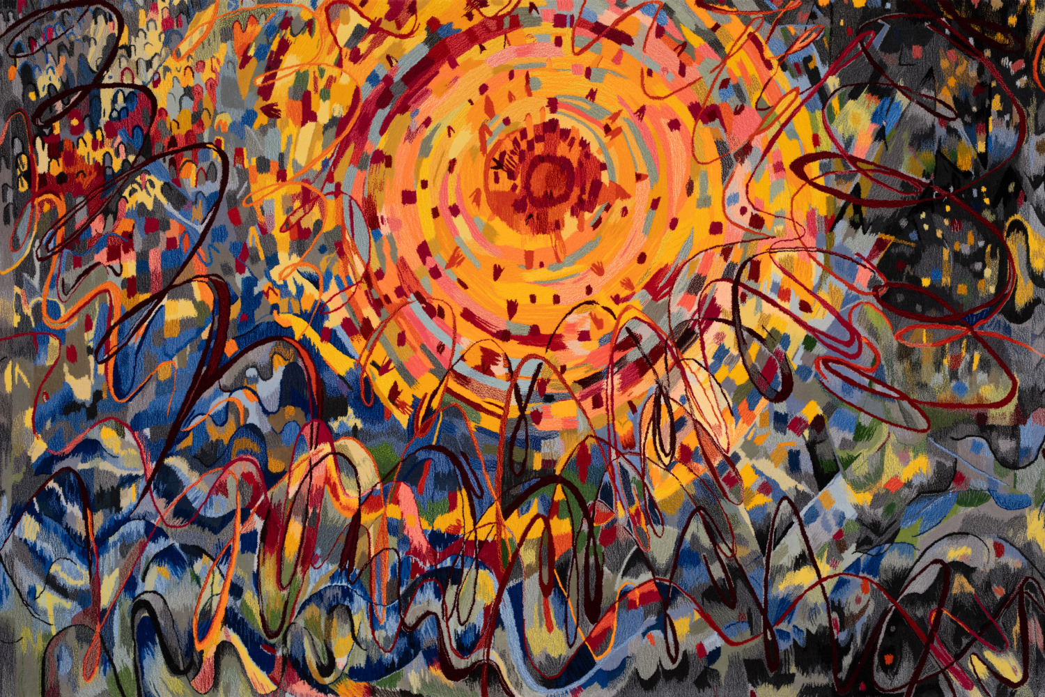 When the sky above will not be named, 2021
hand-tufted 100% New Zealand Wool, 12 mm pile
292 x 538.5 cm / 115 x 212 in&amp;nbsp; &amp;nbsp;