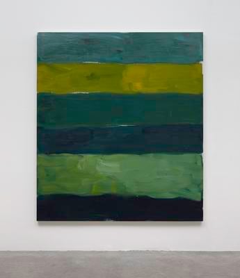 Sean Scully,&amp;nbsp;Landline Green Below,&amp;nbsp;2014, oil on aluminium,&amp;nbsp;215.9 x 190.5 cm / 85 x 75 in&amp;nbsp; &amp;nbsp;