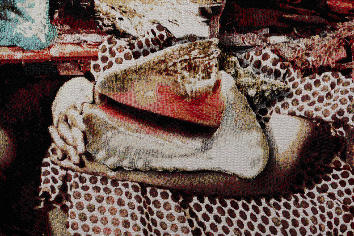 Ailbhe N&amp;iacute; Bhriain&amp;nbsp;
Interval II,&amp;nbsp;2025
Jacquard tapestry, cotton, wool, silk, Lurex, edition of 3 + 2AP
280 x 376 cm / 110.2 x 148 in&amp;nbsp; &amp;nbsp;