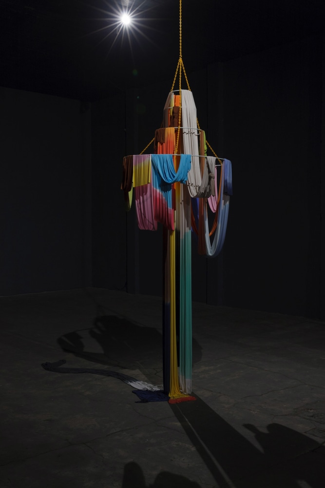 Isabel Nolan
The Light Poured Out Of You,&amp;nbsp;2016
mild steel, paint, fabric and dye
134 x 3 cm / 52.8 x 1.2 in diameter of largest ring