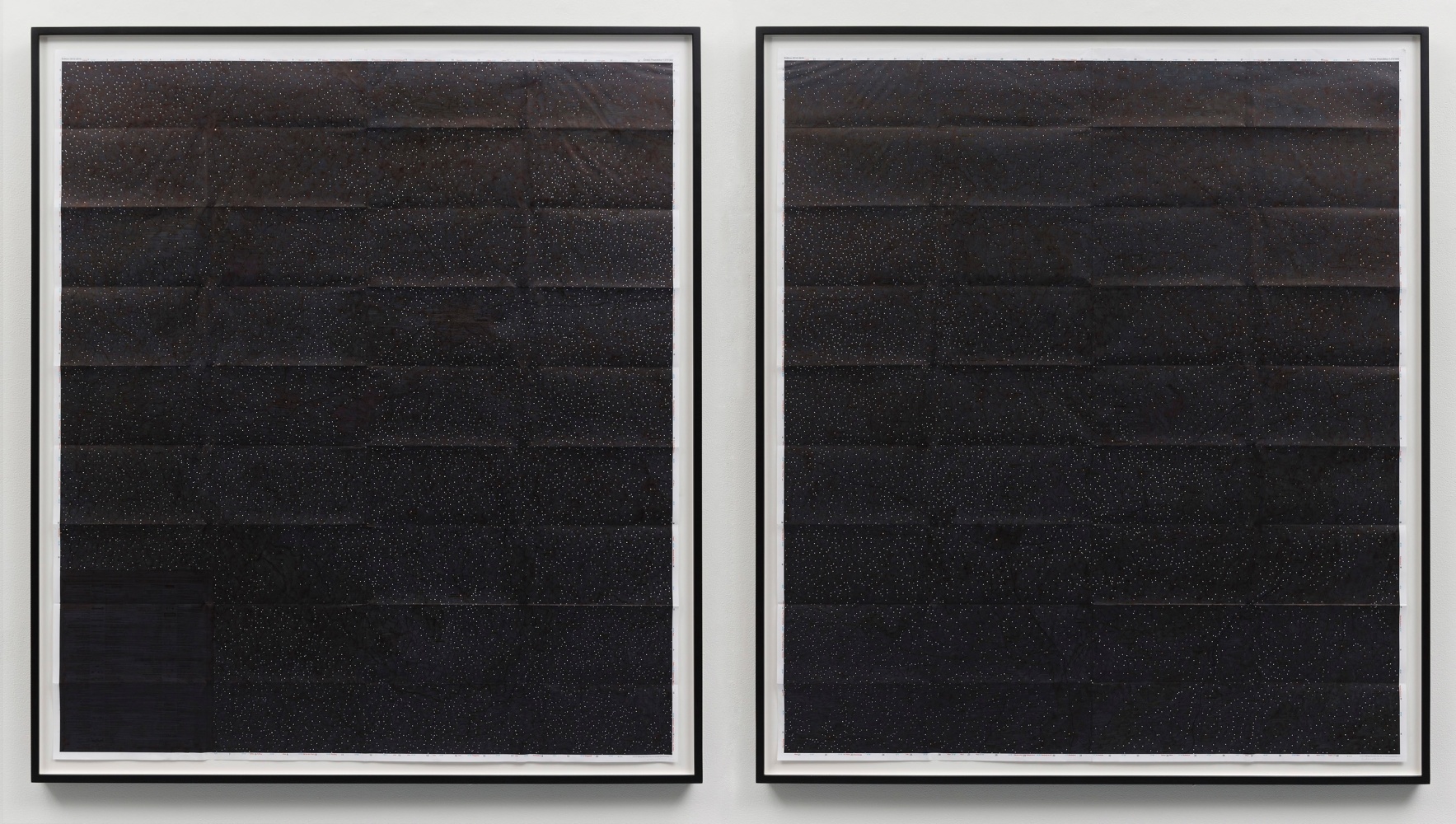 Kathy Prendergast&amp;nbsp;
Black Map &amp;ndash; Czech Republic, 2016
ink on printed paper, diptych
119.8 x 106.3 cm / 47.2 x 41.9 in framed each&amp;nbsp;