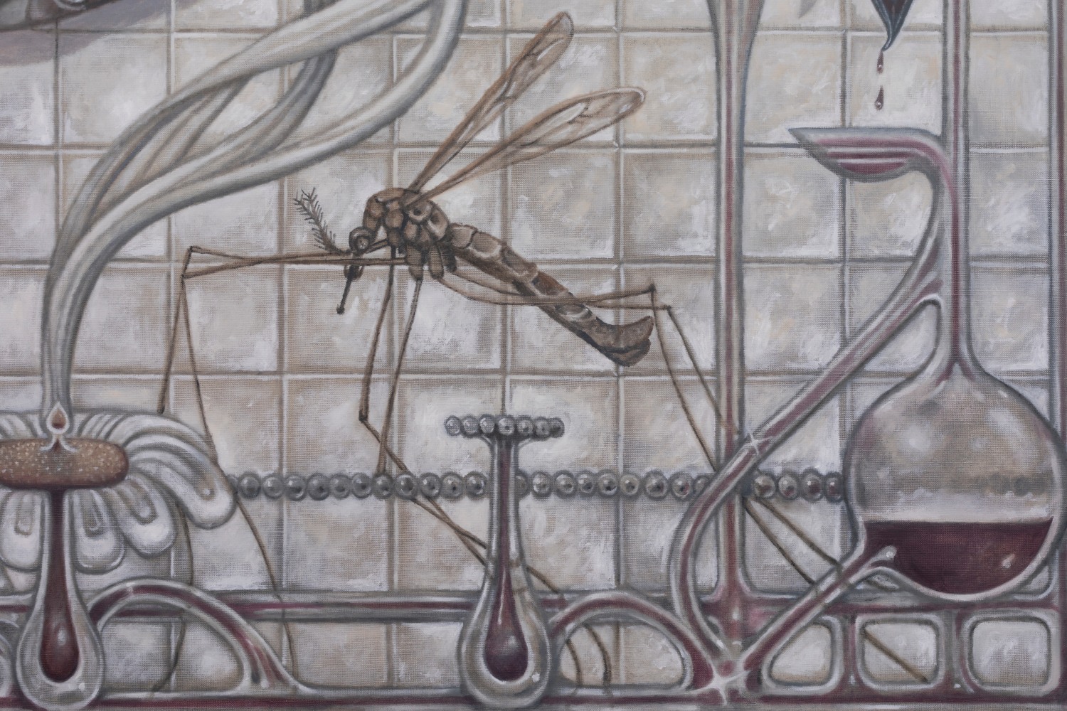 Justin Fitzpatrick  Perfume Pollen Plasma, 2024 Oil on linen 142.5 x 182.5 x 2.6 cm / 56.1 x 71.9 x 1 in framed