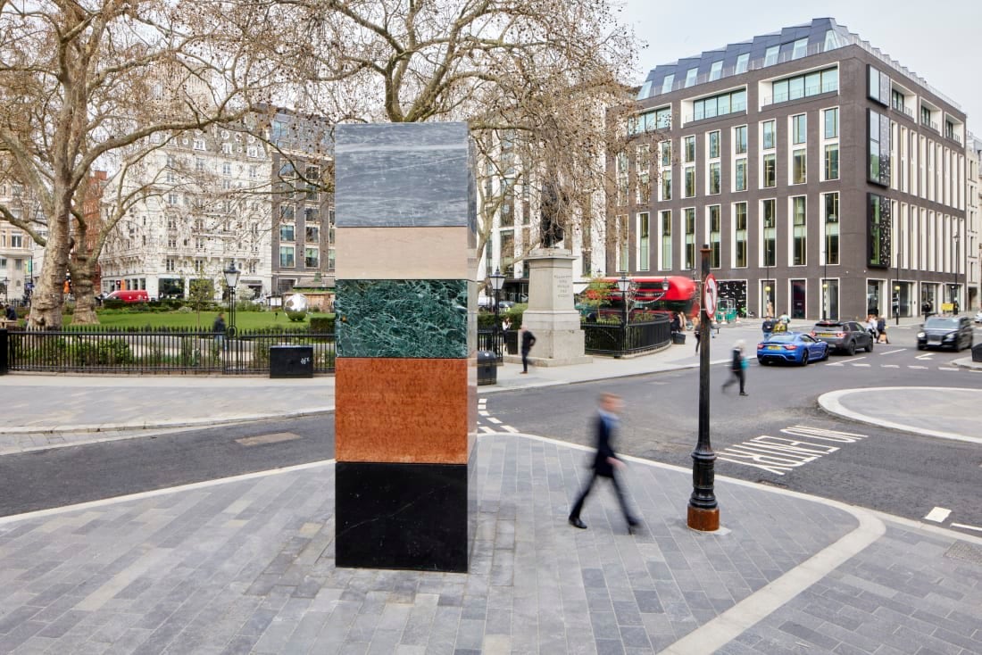 Sean Scully, Landline, public sculpture in Hanover Square, London. Photography by David Levene.