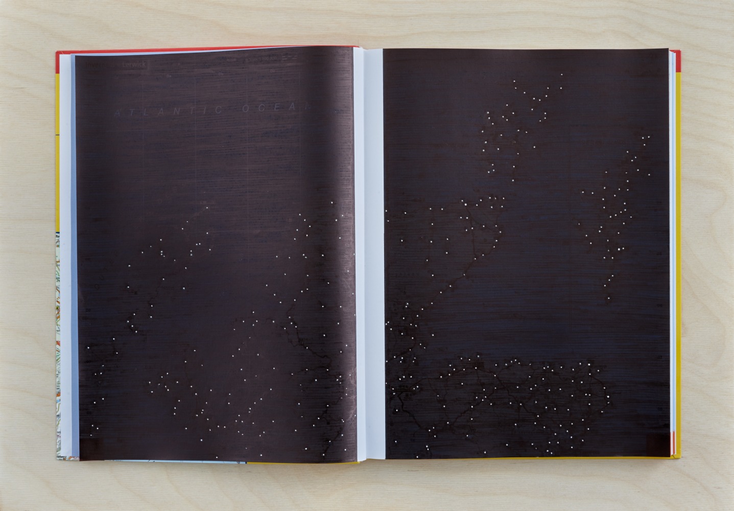 Kathy Prendergast&amp;nbsp;
Atlas 2
INVERNESS-LERWICK, 2017
AA Road Atlas of Europe, ink&amp;nbsp;
30.5 x 43.5 x 1 cm / 12 x 17.1 x .4 in&amp;nbsp;
Collection of Dublin City Gallery The Hugh Lane