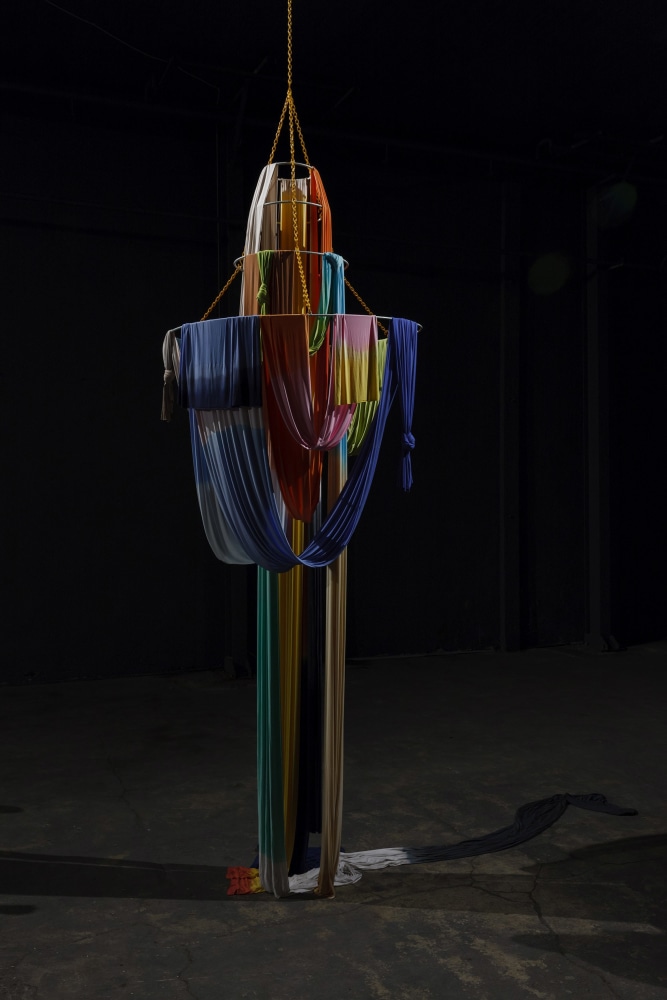 Isabel Nolan
The Light Poured Out Of You,&amp;nbsp;2016
mild steel, paint, fabric and dye
134 x 3 cm / 52.8 x 1.2 in diameter of largest ring