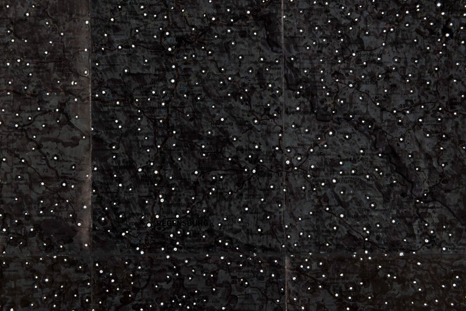 Kathy Prendergast,&amp;nbsp;BLACK MAP SERIES (Germany South) detail,&amp;nbsp;2009 Ink on printed map, 99.2 x 129.2 cm / 39.1 x 50.9 in&amp;nbsp; &amp;nbsp;