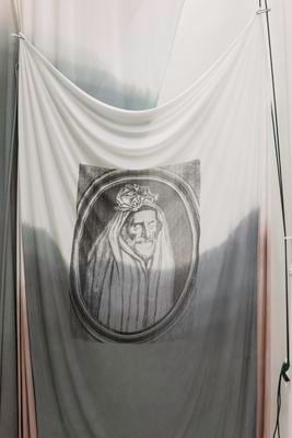 Isabel Nolan,&amp;nbsp;Hungry and Thirsty. Sorry and Angry. A flag for John Donne,&amp;nbsp;2015, cotton and powder coated mild steel flag pole, dimensions variable. Produced with the generous support of Black Church Process, an initiative of Black Church Print Studio, Dublin.
&amp;nbsp;