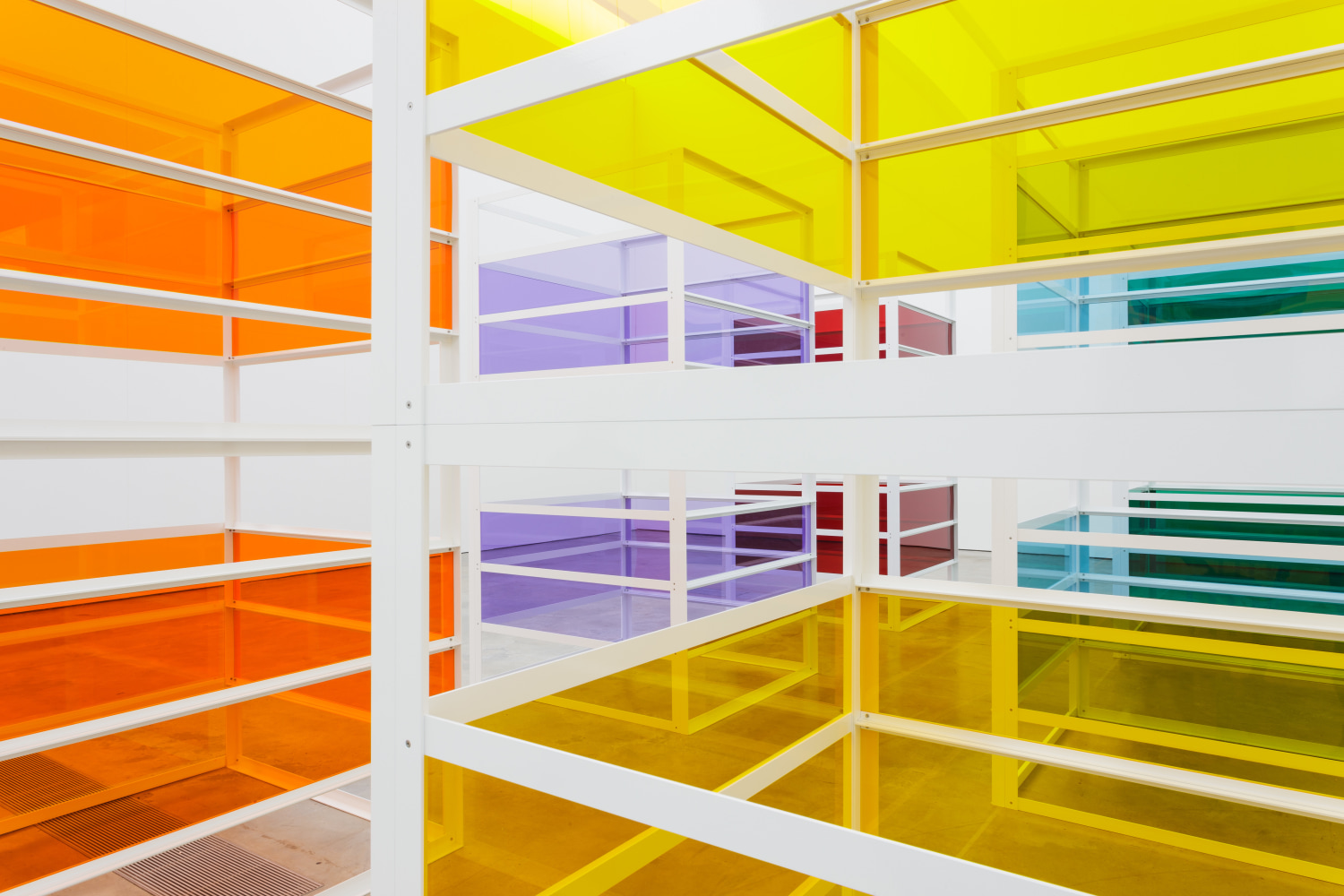 Liam Gillick&amp;nbsp;
Complete Bin Development,&amp;nbsp;2013
powder-coated aluminium, Plexiglas, 6 elements
each element 300 x 150 x 160 cm / 118.1 x 59.1 x 63

&amp;nbsp;