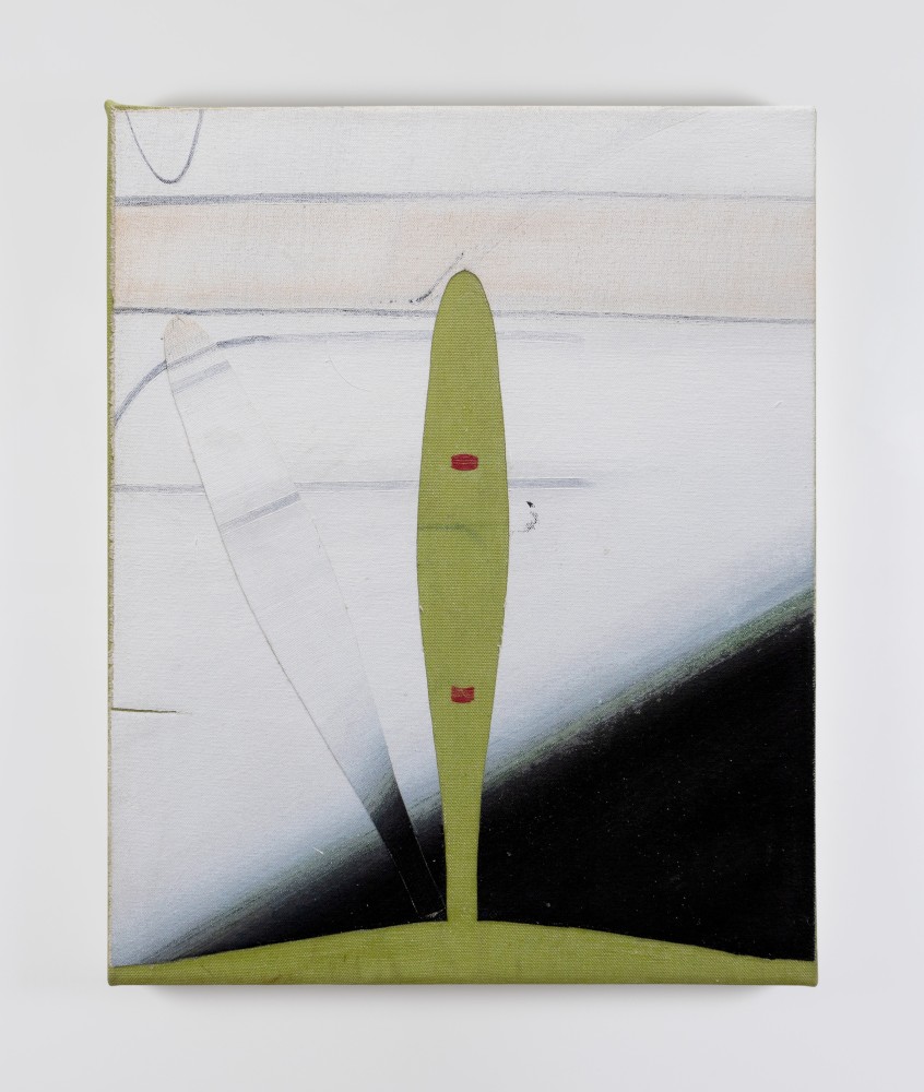 Merlin James, Untitled (on green), 2022-23