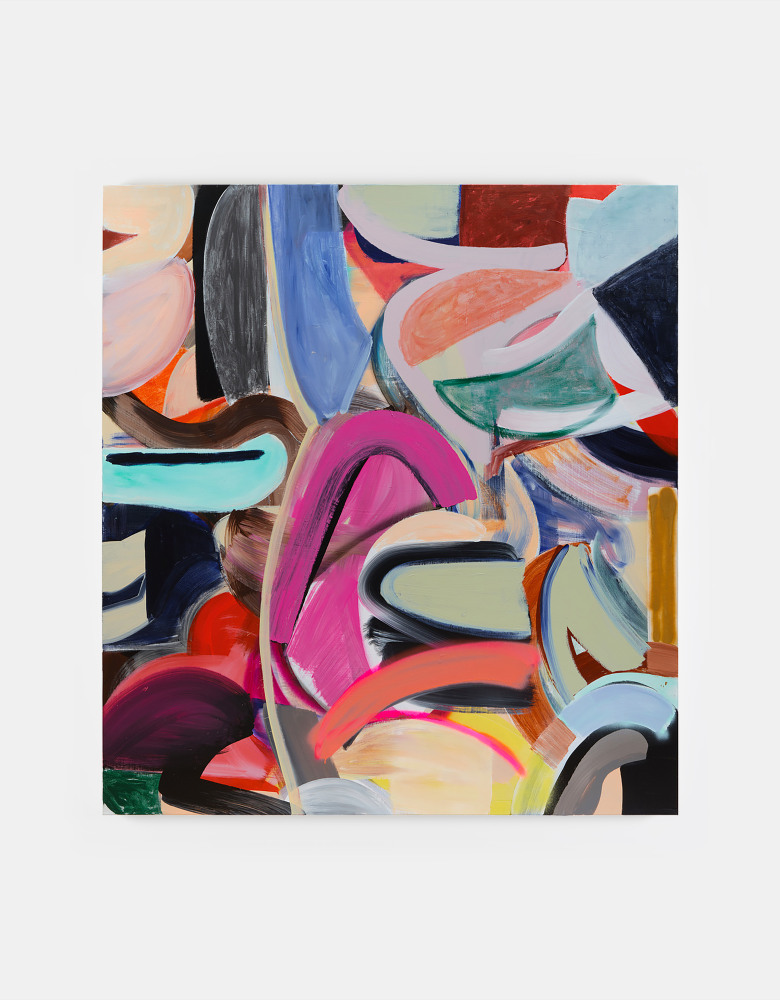 Liliane Tomasko, Shapeshifter (and the conundrum of the organically angular), 2024, Acrylic, acrylic spray on linen, 172.7 x 157.5 cm / 68 x 62 in