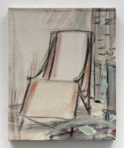 Merlin James
The leather chair, undated
acrylic and mixed media on canvas
32 x 26 cm / 12.6 x 10.2 in