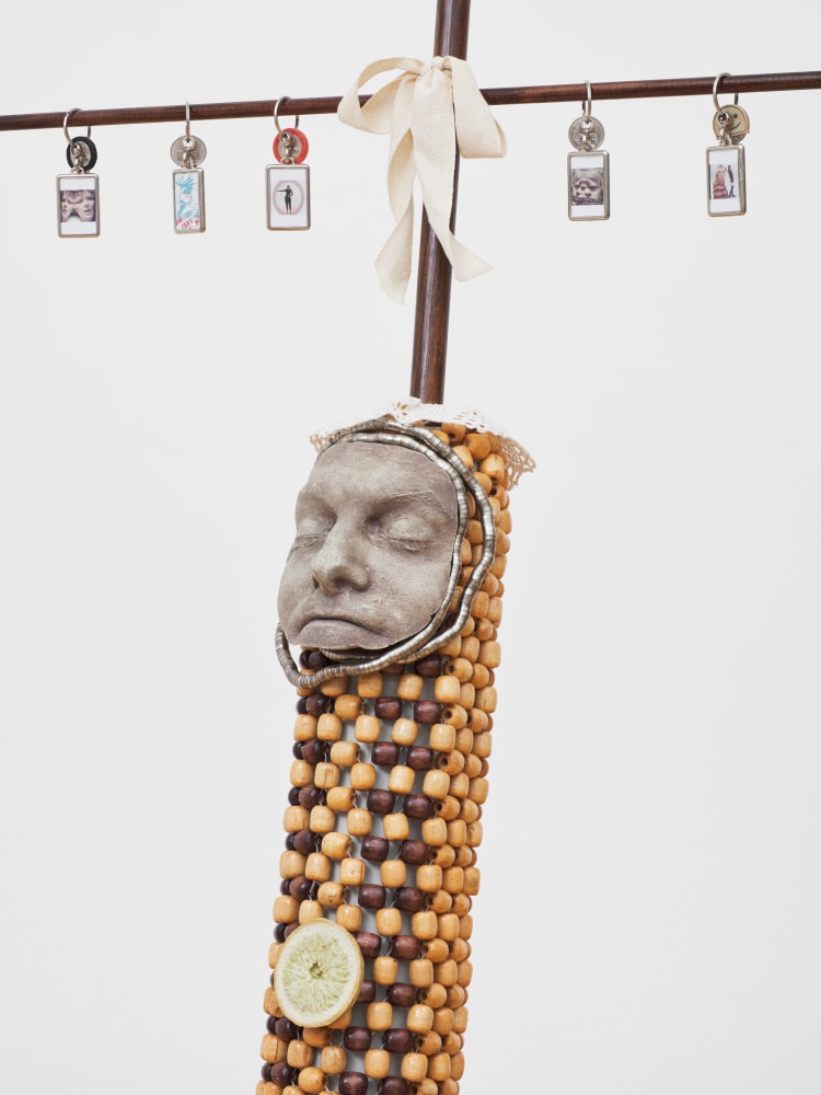 Justin Fitzpatrick
Self portrait as a eukaryotic cell with flagellar motor and platform shoe, 2023
Wood, polyurethane, epoxy resin, aluminum, steel, leather, cotton
175 x 144 x 54 cm