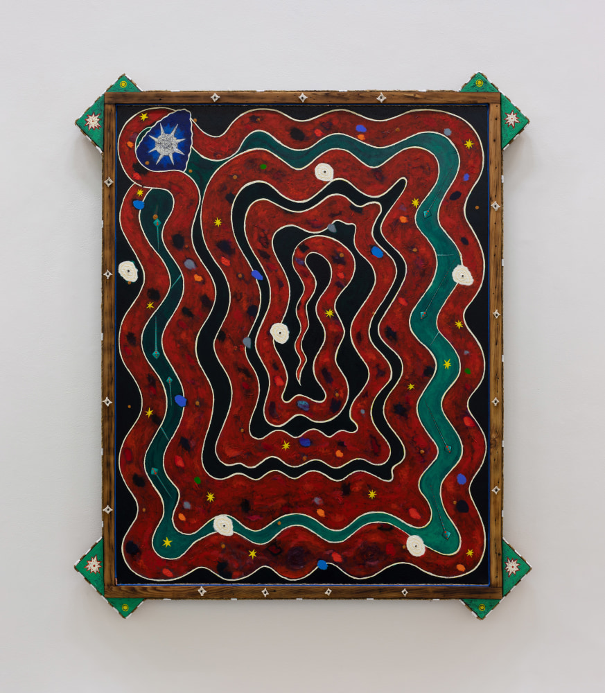 Quarantine Dreams, 2021
oil, rope and nails on canvas with painted wood frame
154.9 x 129.5 cm / 61 x 51 in&amp;nbsp;&amp;nbsp;