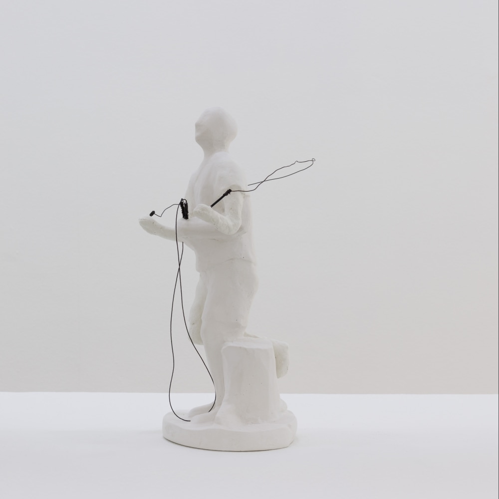 Hannah Fitz

Us (little events occurring in time, repeating ourselves to each other and to the world)
2022

plaster, paper mache clay, wire, string

32 x 24 x 20.5 cm / 12.6 x 9.4 x 8.1 in