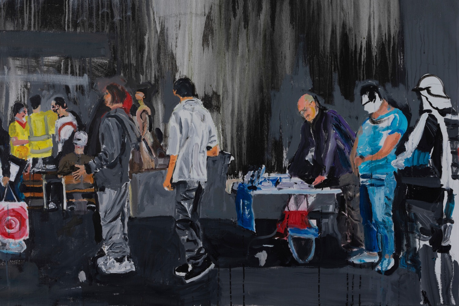 Brian Maguire, Soup kitchen USA, 2023