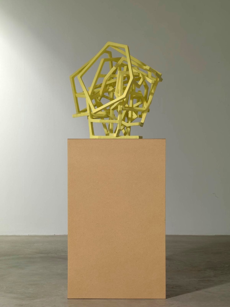 Isabel Nolan,&amp;nbsp;Disorder is always increasing, 2008, balsa, jesmonite, paint, MDF 43 x 42 x 42 cm / 16.9 x 16.5 x 16.5 in, object 65 x 35 x 40 cm / 25.6 x 13.8 x 15.7 in base&amp;nbsp;