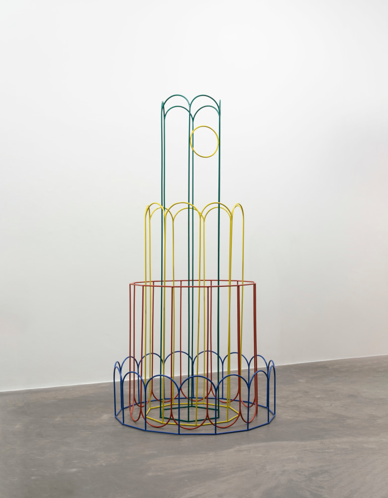 Isabel Nolan Splendid and Pointless, 2025 10mm solid round steel, paint, 4 elements