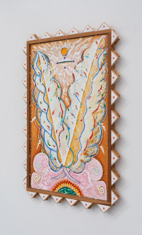 Daniel Rios Rodriguez&amp;nbsp;
Las Nubes,&amp;nbsp;2020-21
oil, styrofoam and rope on canvas with wood frame.
170.2 x 111.8 cm / 67 x 44 in