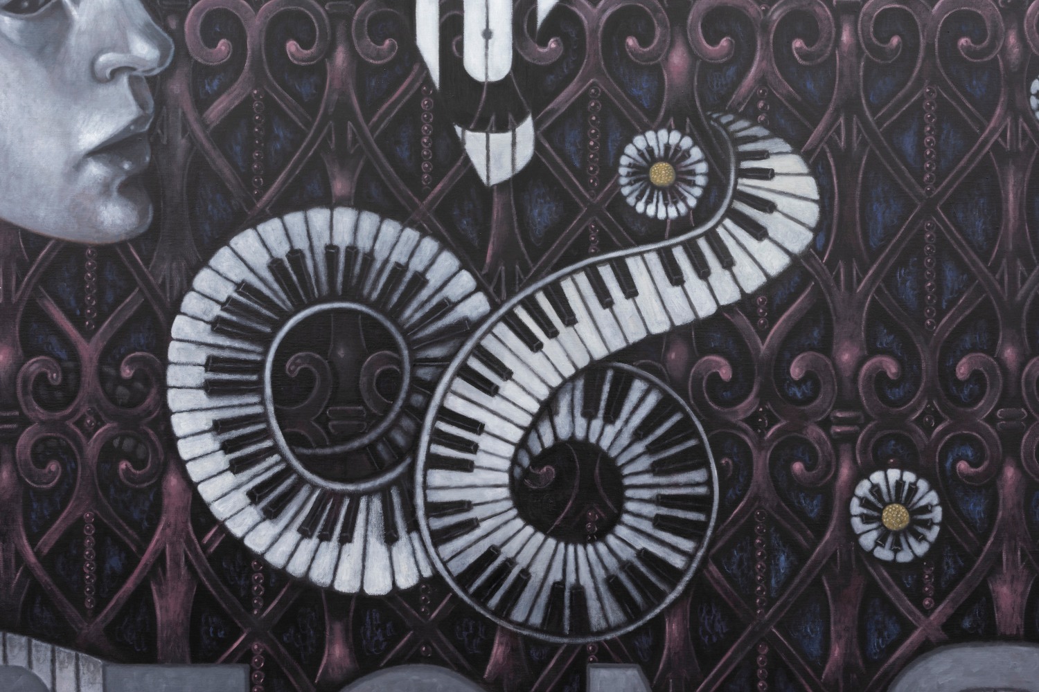 Justin Fitzpatrick

Poster for a Musical (The Prostate Piano), 2024

oil on linen, oak frame

140 x 180 cm / 55.1 x 70.9 in

143 x 183 x 3 cm / 56.3 x 72 x 1.2 in framed