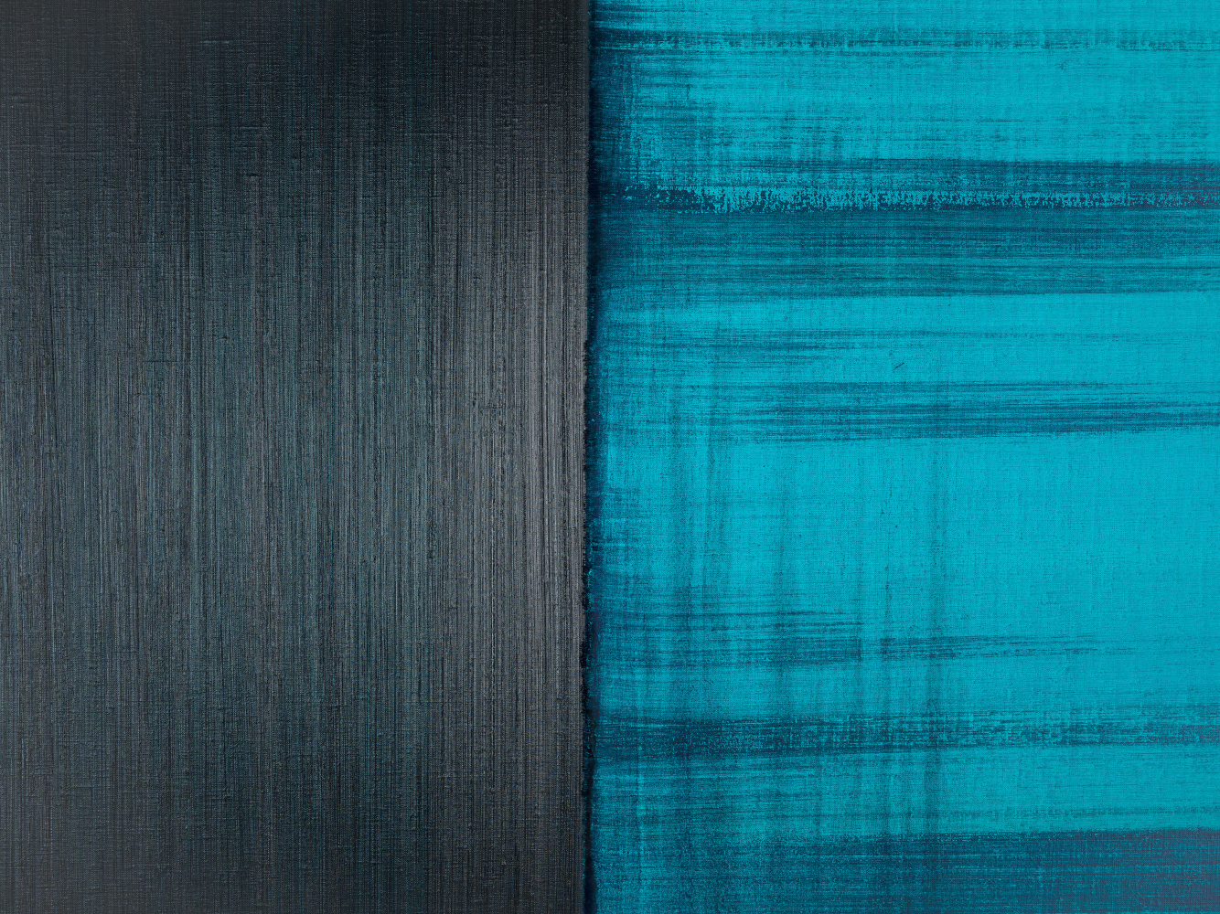 Callum Innes&amp;nbsp;
Untitled Lamp Black / Caribbean Turquoise,&amp;nbsp;2021
oil on linen
195 x 190 cm / 76.8 x 74.8 in