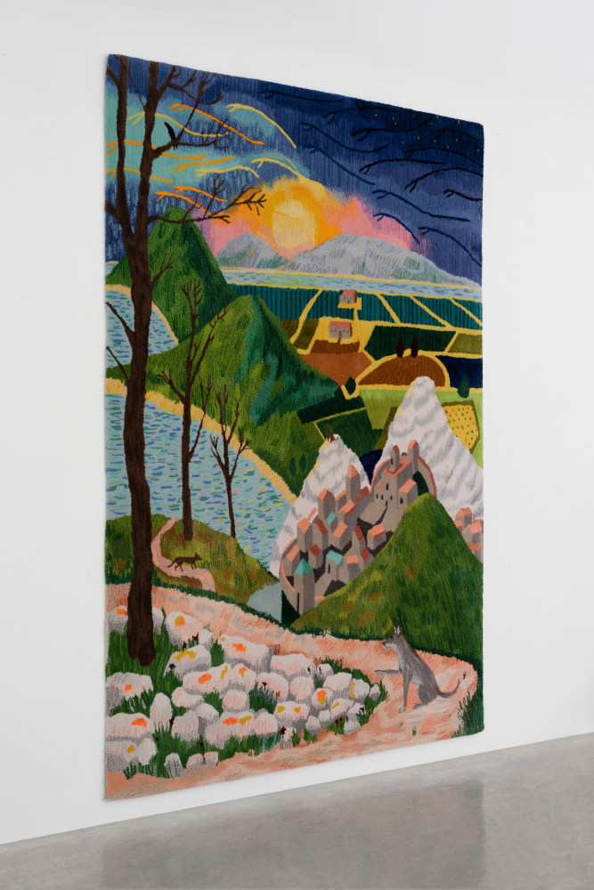 Isabel Nolan
The wolf who made a city tremble c.1216 (After Sassetta), 2023
hand-tufted 100% New Zealand Wool, 12 mm pile
300 x 200 cm / 118.1 x 78.7 in