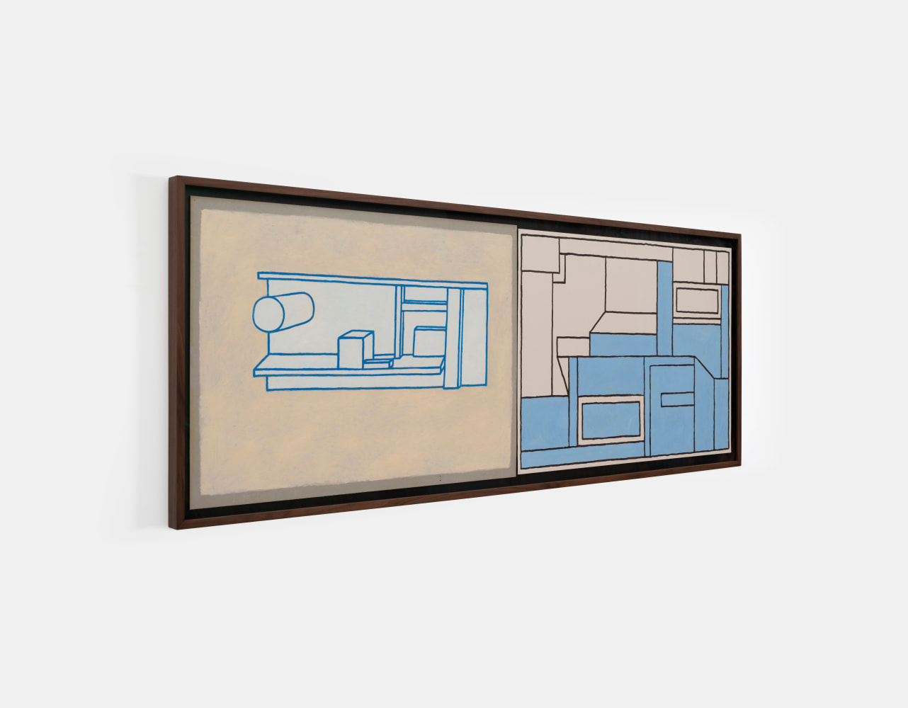 Nathalie Du Pasquier

Floating,&amp;nbsp;2022

oil on paper, 2 modules

78.5 x 208 cm / 30.9 x 81.9 in framed