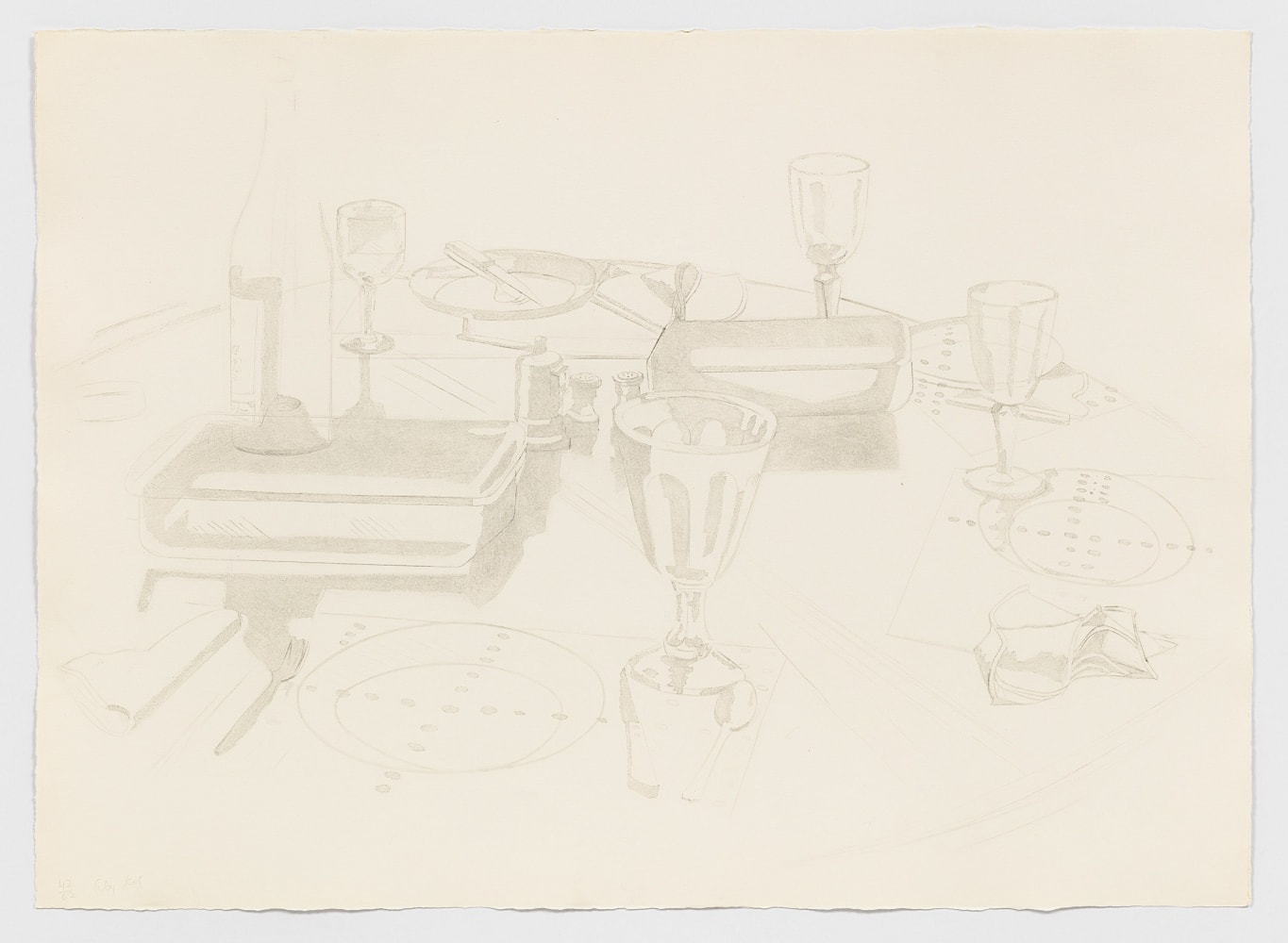 Still Life, 1974

aquatint and drypoint, edition of 62

22 1/8 x 30 3/4 in. / 56.2 x 78.1 cm