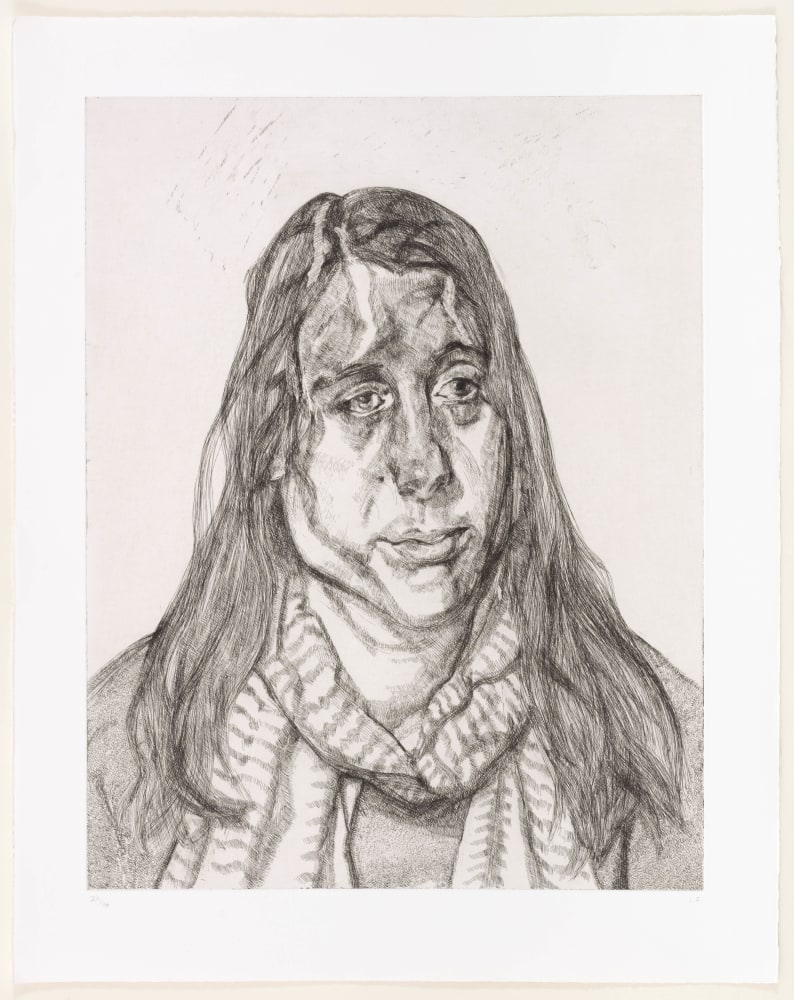 Lucian Freud

Portrait Head (Emily), 2001

etching, edition of 46

Plate: 23 1/2 x 18 inches
Sheet: 30 x 22 1/2 inches