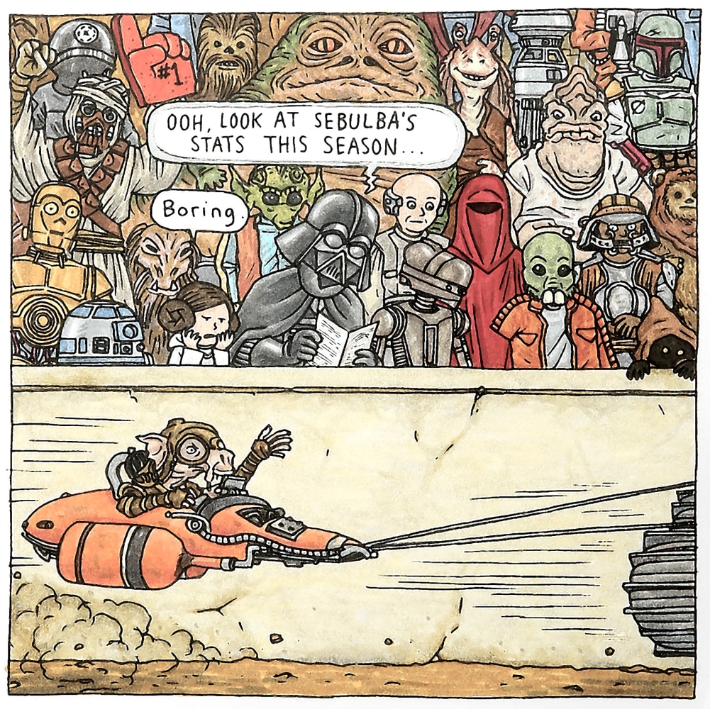 Vader&amp;#39;s Little Princess, page #30, 2012
Color pencil and ink on paper
Page Size: 4 3/4 x 4 3/4 inches