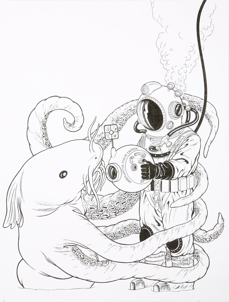 Underwater,&amp;nbsp;n.d.
Pen and ink on paper
Paper Size: 12 x 9 inches