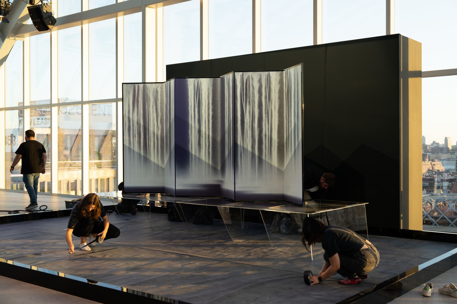 In Brooklyn, the byobu work was exhibited for one night only special event.