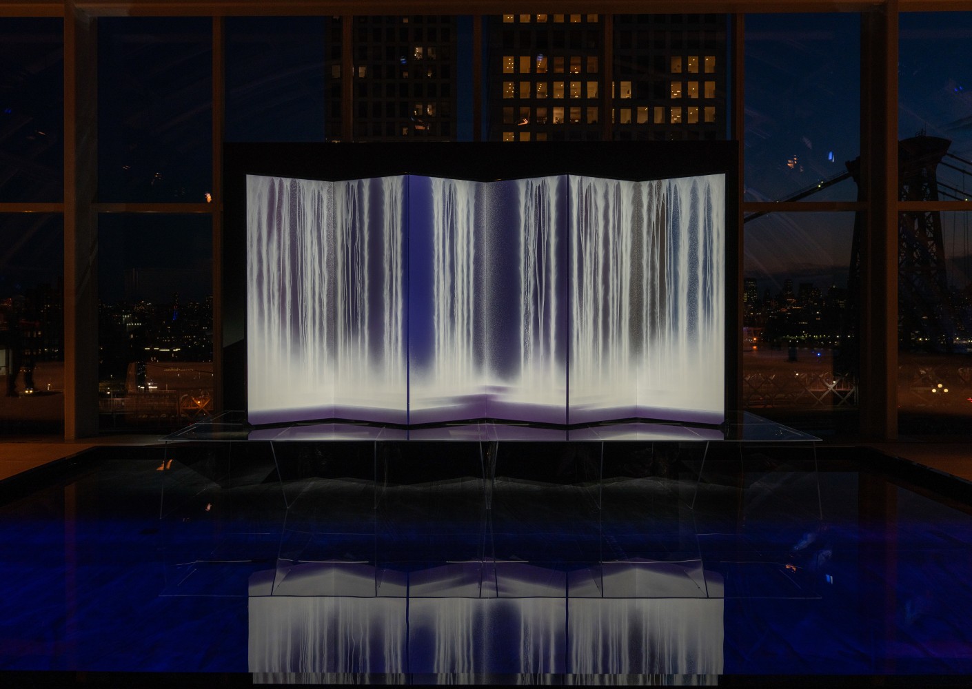 We created pool of water underneath the work, a tranquil space.

&amp;nbsp;