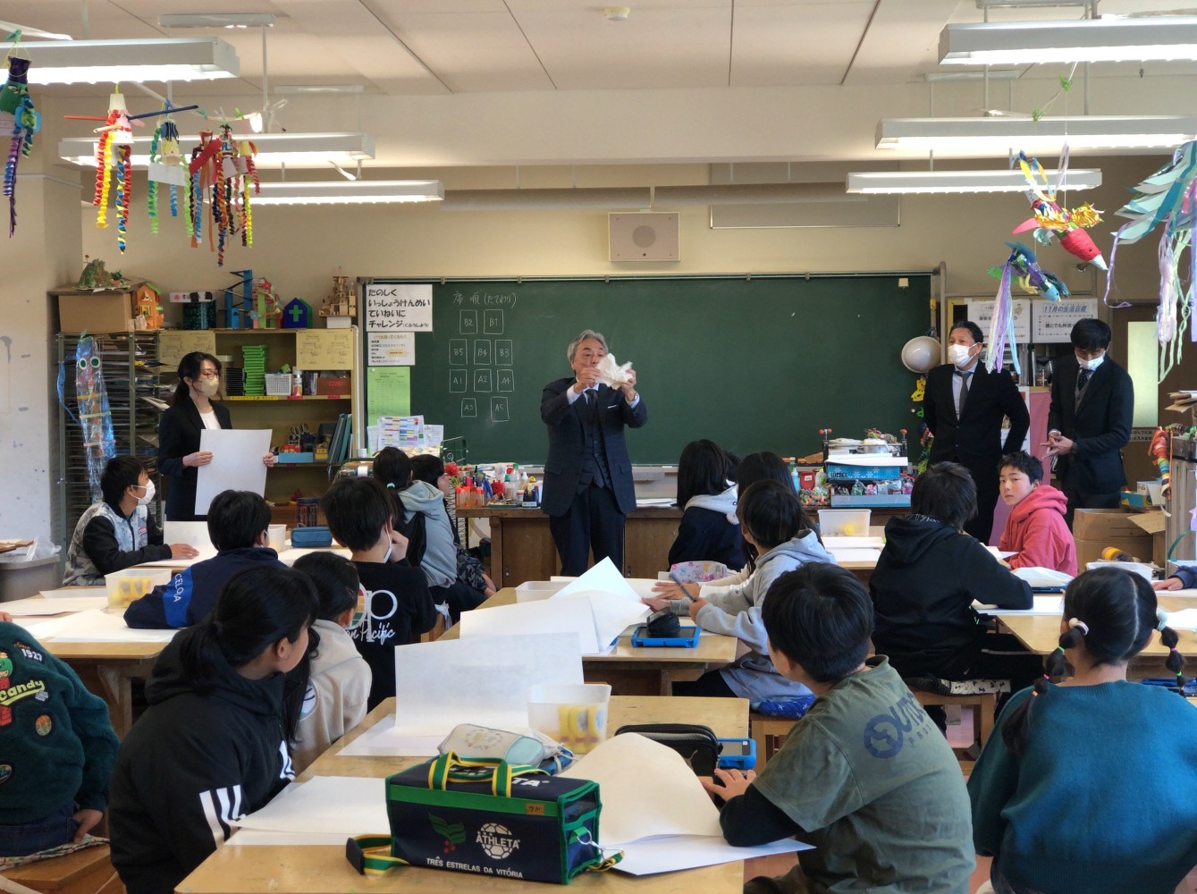 I came to Furusato Elementary School in Okutama. Again, we worked with Japanese mulberry paper. &amp;nbsp;I am always impressed with children&amp;#39;s imaginations, far exceed my expectation.