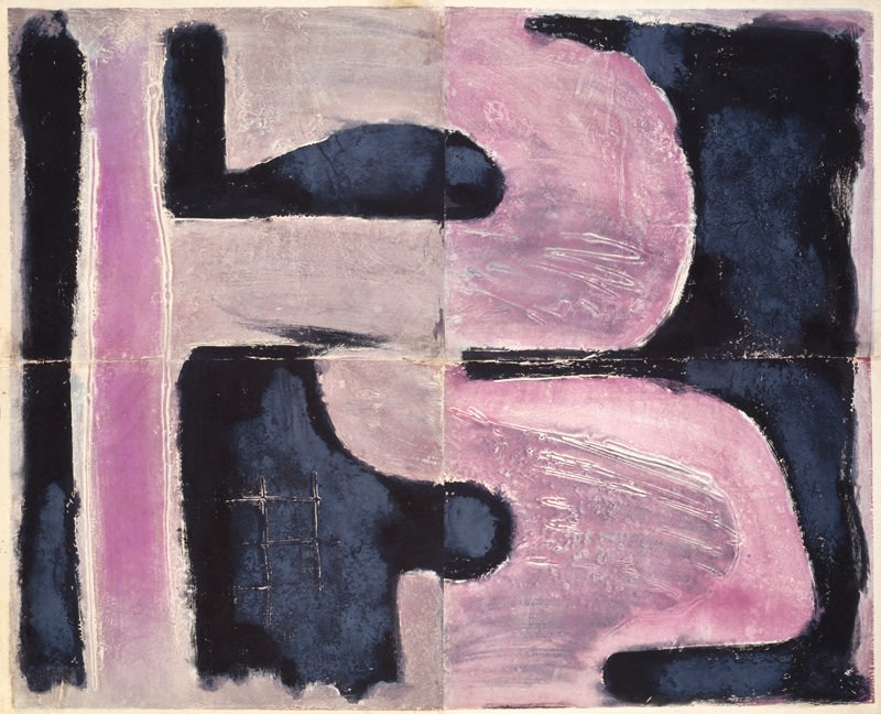 Untitled, PP 4012, c. 1972
Water Soluble Printer&amp;rsquo;s Ink and Casein
on Handmade Japanese Paper
H:&amp;nbsp;39 1/2 x W: 49 1/8 inches