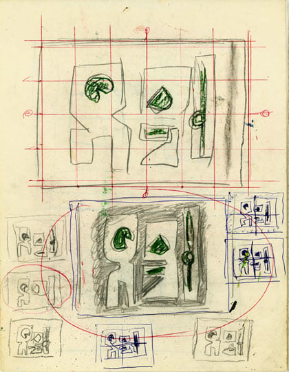 Inv# FI 88-OB Untitled, c. 1970s
Ball Point Ink, Graphite and Crayon
on Bond Paper
11 x 8.5 inches&amp;nbsp;&amp;nbsp;
27.9 x 21.6 cm
