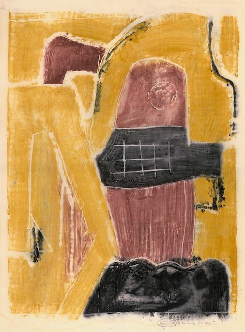 Inv# AWdC-CM 2103 Untitled, c.1950s-1960s
Water Soluble Printer&amp;#39;s Ink
on Handmade Japanese Laid Paper
18 3/4 x 12 3/4 inches&amp;nbsp;
47.63 x 32.39 cm