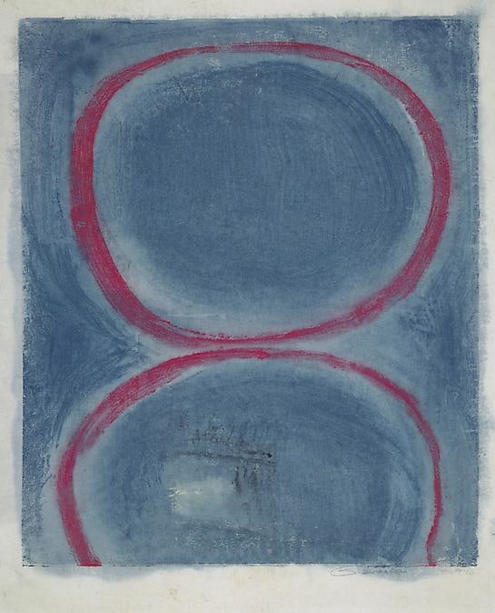 Untitled, PP 1075, c. 1975
Water Soluble Printer&amp;rsquo;s Ink and Casein
on Handmade Japanese Paper
H:&amp;nbsp;19 1/8 x W: 15 1/4 inches