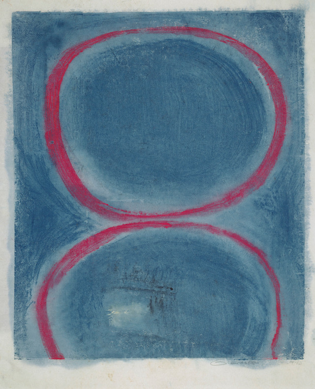 Untitled, PP 1071, c. 1975
Water Soluble Printer&amp;rsquo;s Ink and Casein
on Handmade Japanese Paper
H:&amp;nbsp;19 1/8 x W: 15 1/4 inches