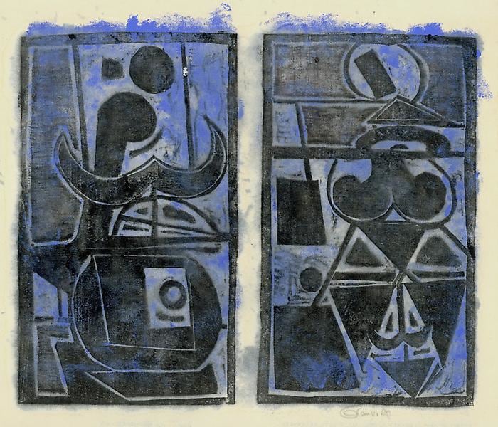 Untitled, AWdC-CM 1111,&amp;nbsp;c.1940-50s
Water Soluble Printer&amp;#39;s Ink
on Handmade Japanese Paper
H: 10 1/2 x W: 11 11/16 inches