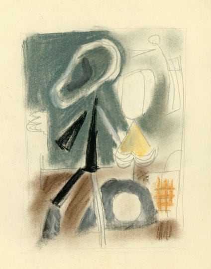 Inv# FV 44 Untitled, c. 1940s-1950s
Graphite and Pastel on Vellum Paper
11 x 8.5 inches&amp;nbsp;&amp;nbsp;
27.9 x 21.6 cm