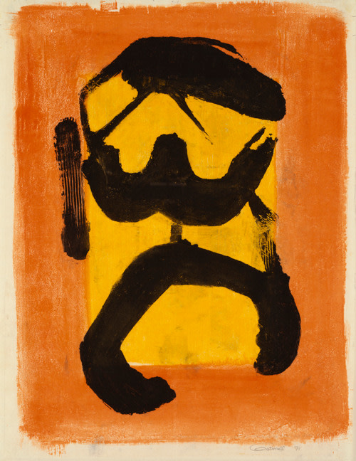 Untitled, PP 1009, 1971
Water Soluble Printer&amp;rsquo;s Ink and Casein
on Handmade Japanese Paper
H:&amp;nbsp;27 7/8 x W: 21 inches