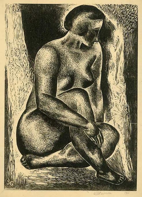 Inv# RBWWdC 1001-24-2 Untitled, c.1924
Oil Based Printer&amp;#39;s Ink / Woodcut
on Handmade Japanese Laid Paper
14 3/8 x 9 9/16 inches&amp;nbsp;&amp;nbsp;
36.53 x 24.28 cm

Private Collection