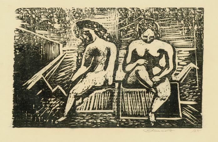 Untitled,&amp;nbsp;RBWWdC 2407, c. 1925
Woodcut,&amp;nbsp;Oil Based Printer&amp;rsquo;s Ink&amp;nbsp;
on Handmade Japanese Paper
H:&amp;nbsp;9 1/8 x W: 14 3/8 inches