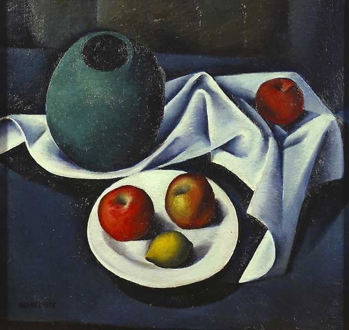 Still Life with Three Apples and Lemon
Inv# Painting 003 Untitled, c. 1920s
Oil on Canvas
23 3/8 x 26 1/4 inches&amp;nbsp;&amp;nbsp;
59.4 x 66.7 cm