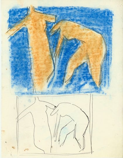 Inv# FI 127 Untitled, c. 1970s
Ball Point Ink, Graphite and Pastel
on Bond Paper
11 x 8.5 inches&amp;nbsp;&amp;nbsp;
27.9 x 21.6 cm