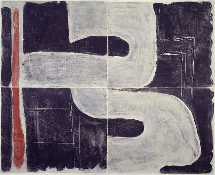 Untitled, PP 4010, 1974
Water Soluble Printer&amp;rsquo;s Ink and&amp;nbsp;Casein
on Handmade Japanese Paper
H:&amp;nbsp;39 1/8 x W: 49 inches