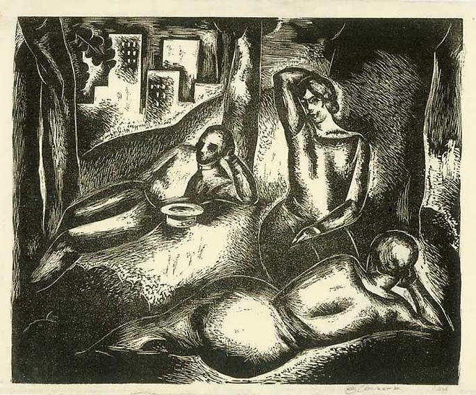 Inv# RBWWdC 0901-24-1 Untitled, c.1924
Oil Based Printer&amp;#39;s Ink / Woodcut
on Handmade Japanese Paper
9 3/16 x 11 1/2 inches&amp;nbsp;&amp;nbsp;
23.34 x 29.21 cm

Private Collection